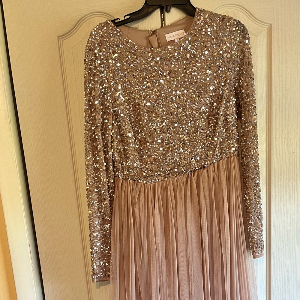 Floor Length Sequin Bridesmaid’s Dress